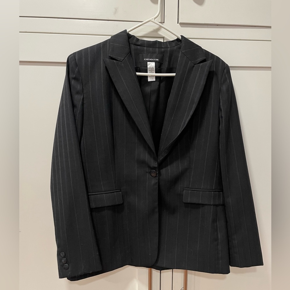 Jones New York Charcoal Striped Jacket